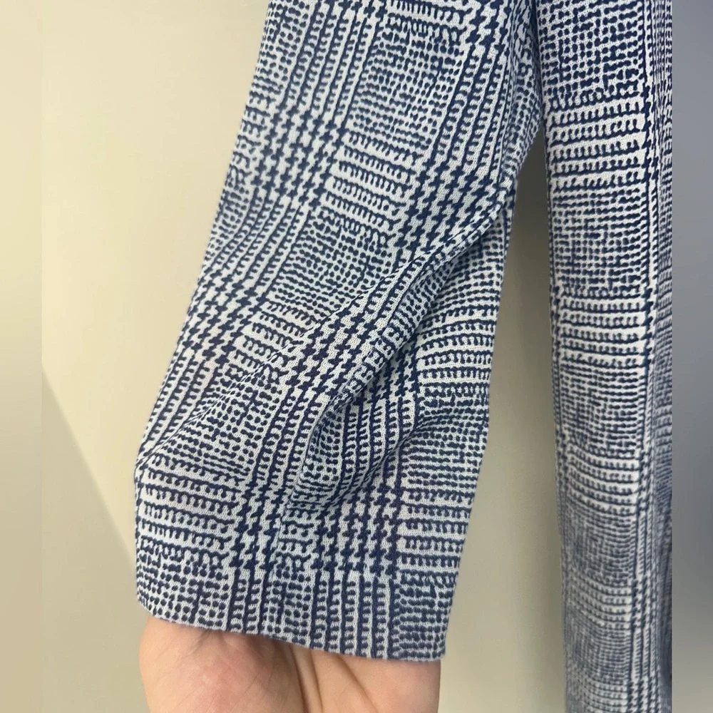 Whirlaway vintage lightweight blazer 3/4 sleeve blue and white houndstooth large - Picture 5 of 8